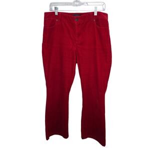 Talbots Red Classic Wide Leg Curvy Corduroy Preppy Women's Pants Size 14P